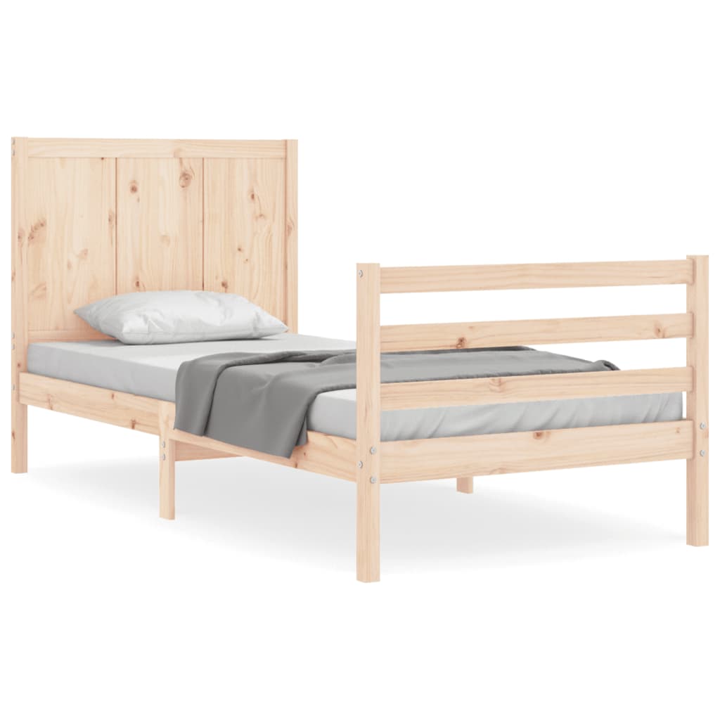 Bed Frame without Mattress 100x200 cm Solid Wood