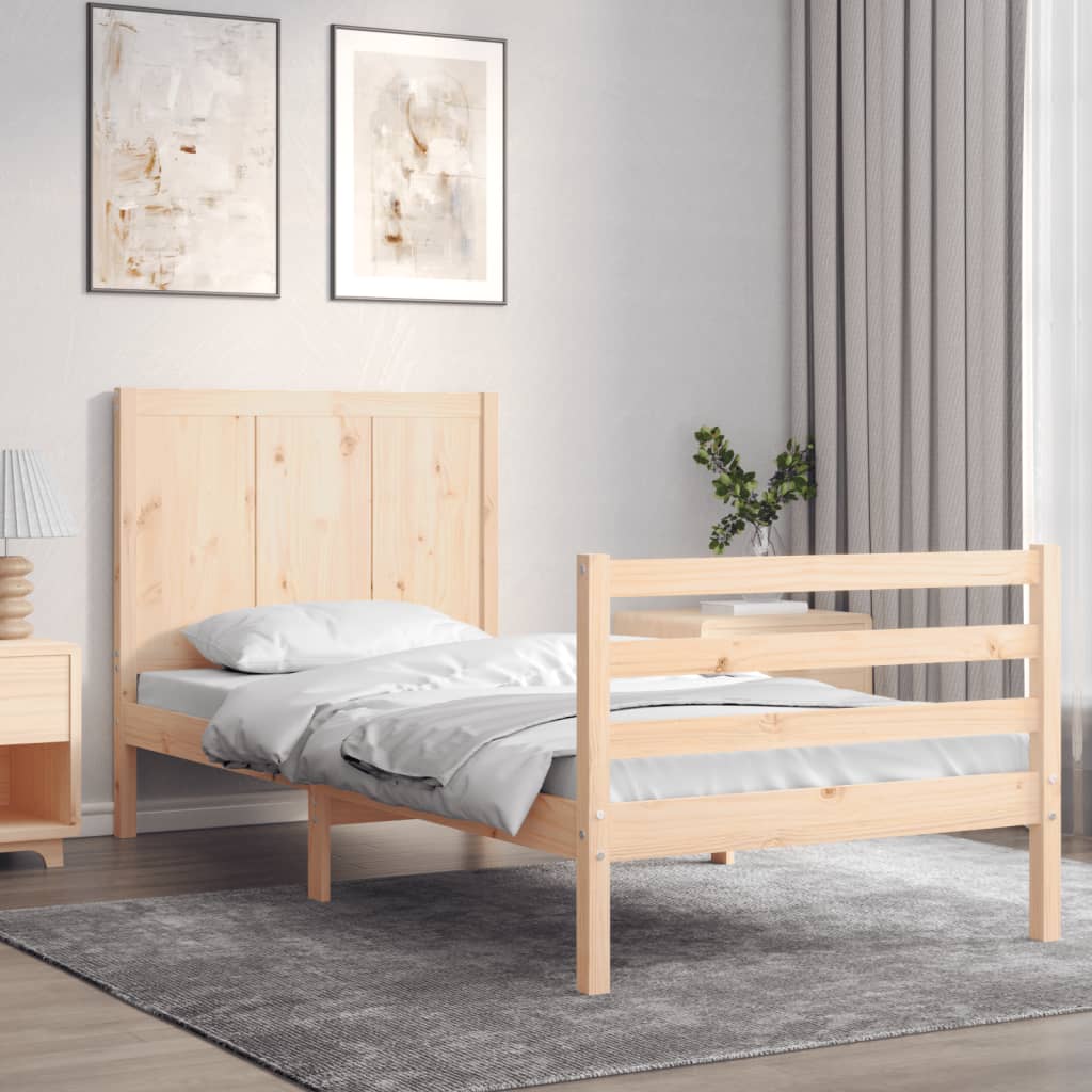 Bed Frame without Mattress 100x200 cm Solid Wood