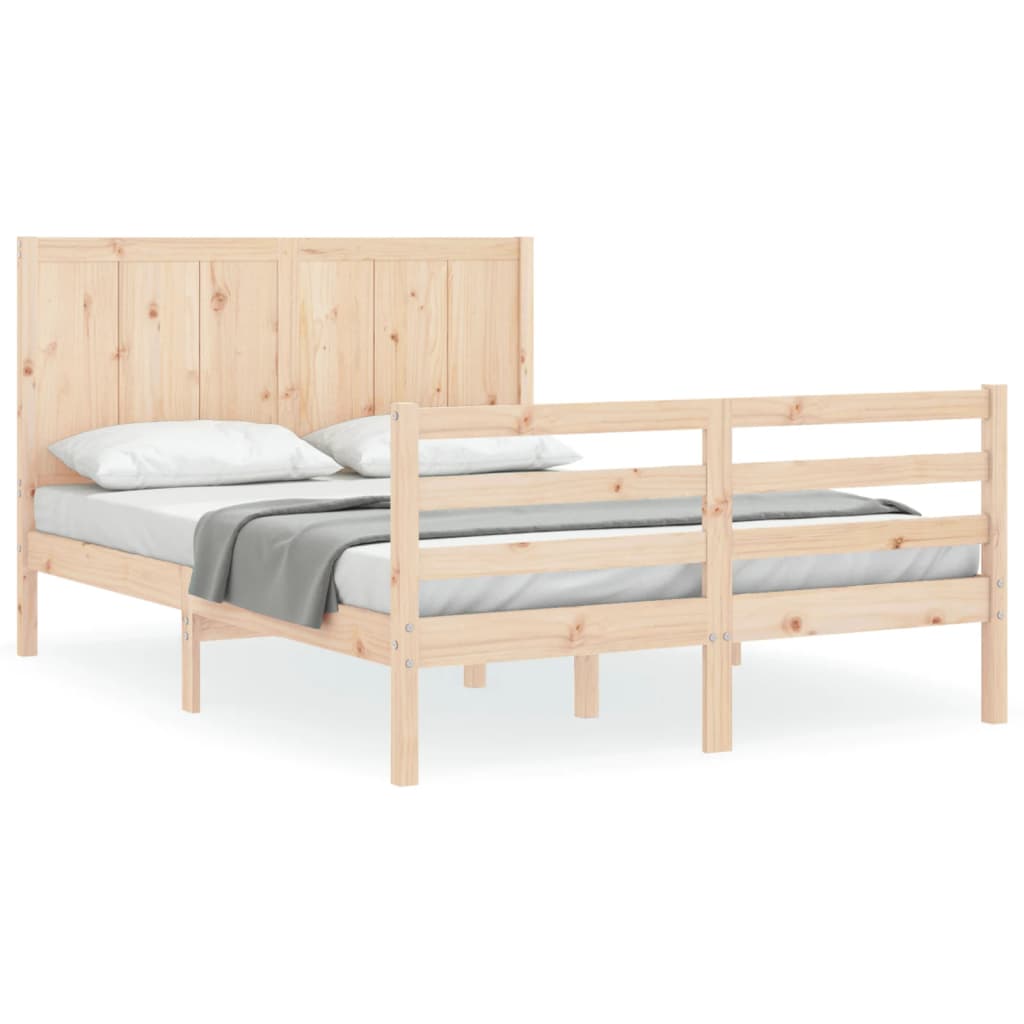 Bed Frame without Mattress 140x200 cm Solid Wood