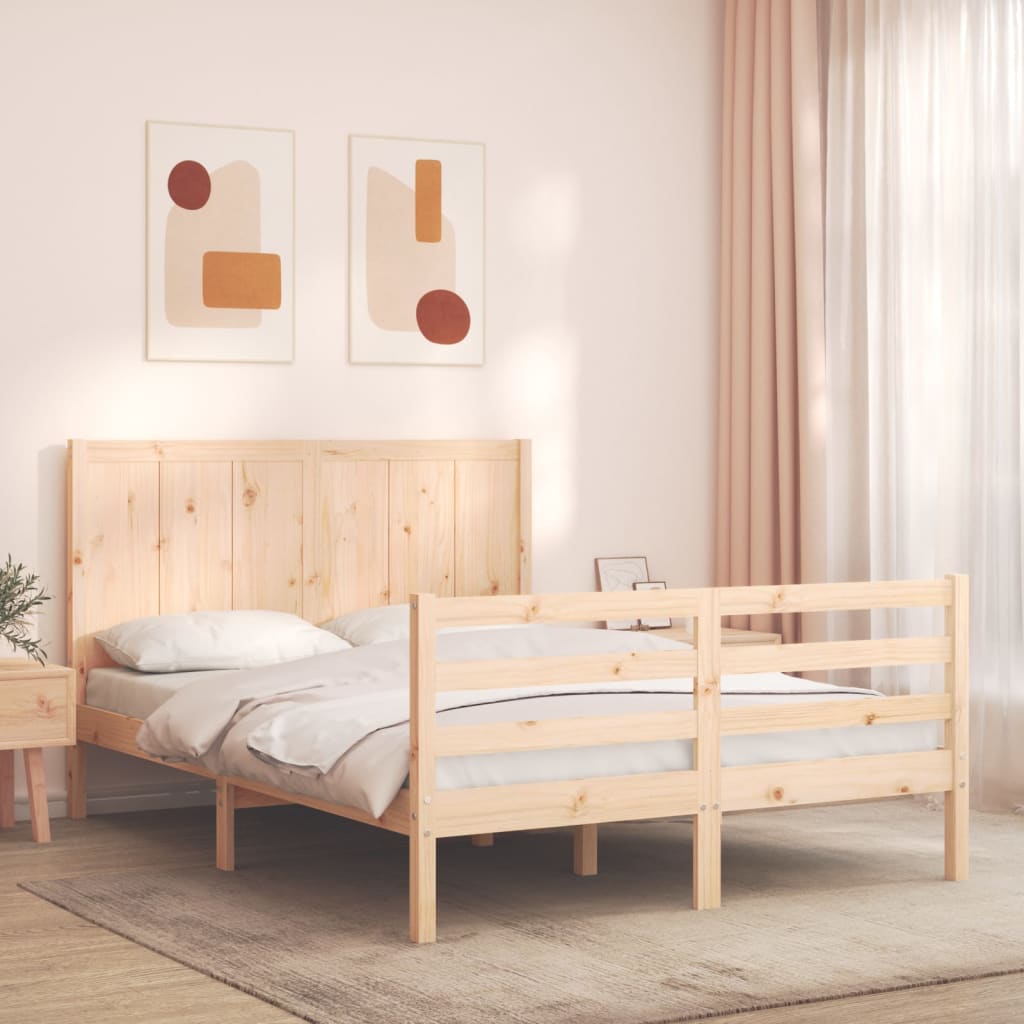 Bed Frame without Mattress 140x200 cm Solid Wood