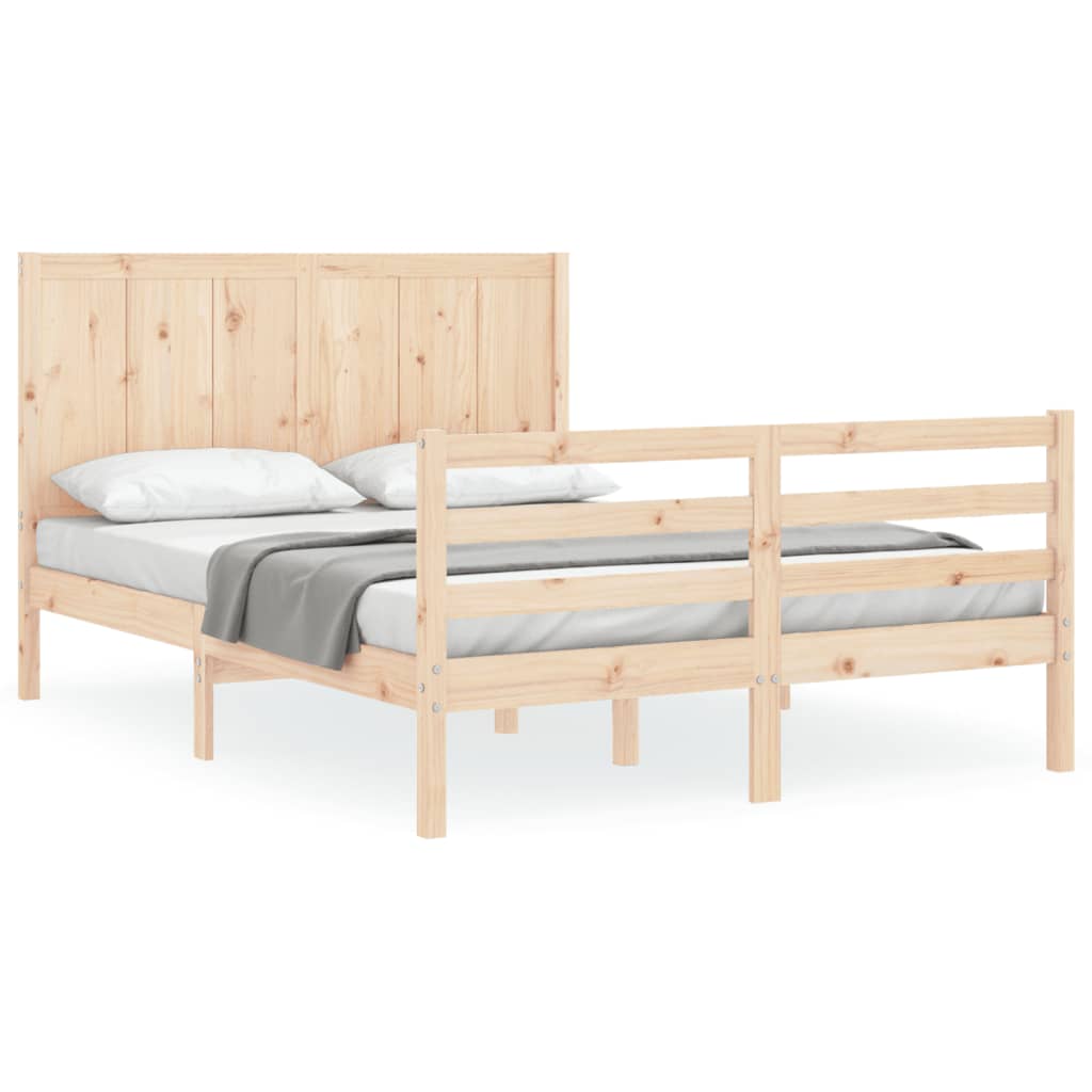 Bed Frame without Mattress King Size Solid Wood