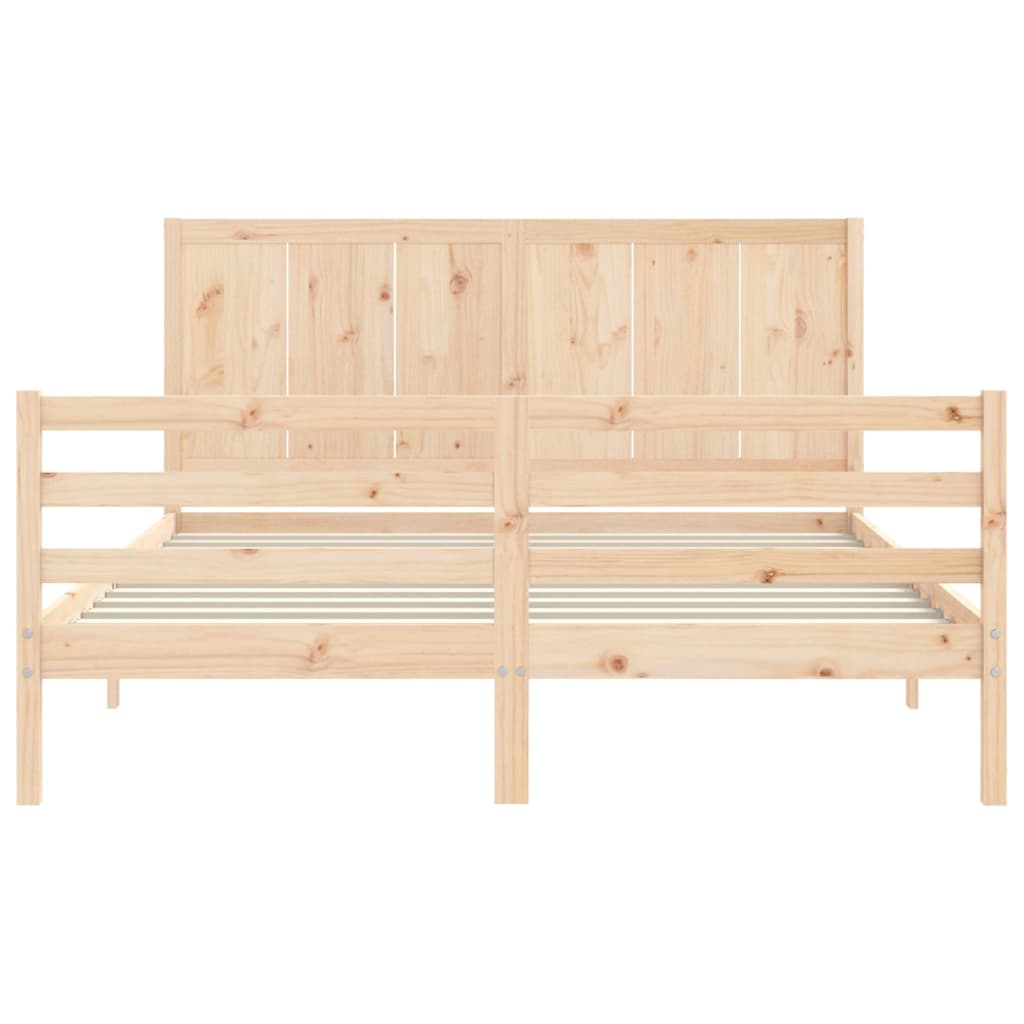 Bed Frame without Mattress King Size Solid Wood