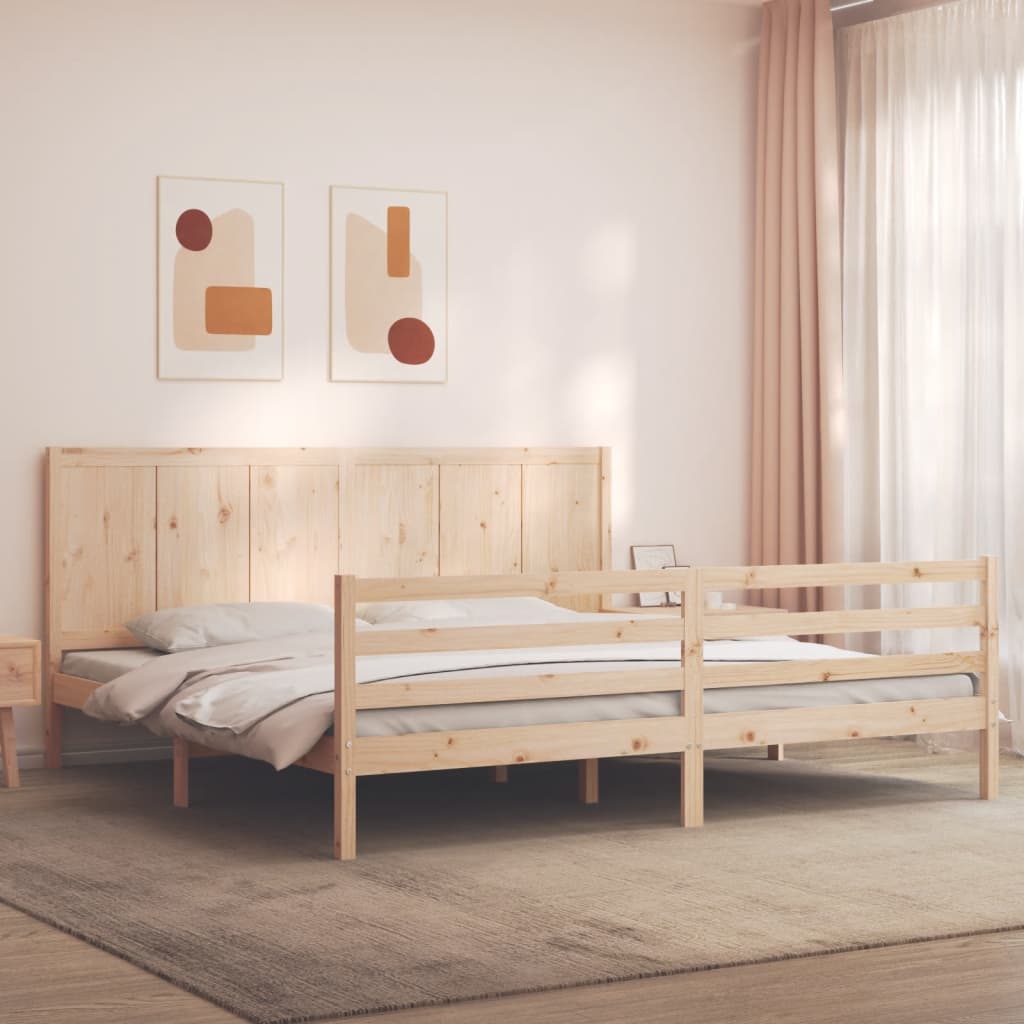 Bed Frame without Mattress 200x200 cm Solid Wood