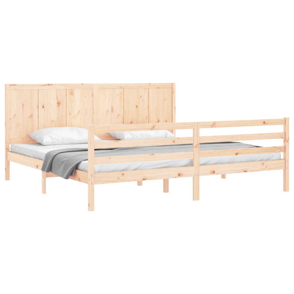 Bed Frame without Mattress 200x200 cm Solid Wood