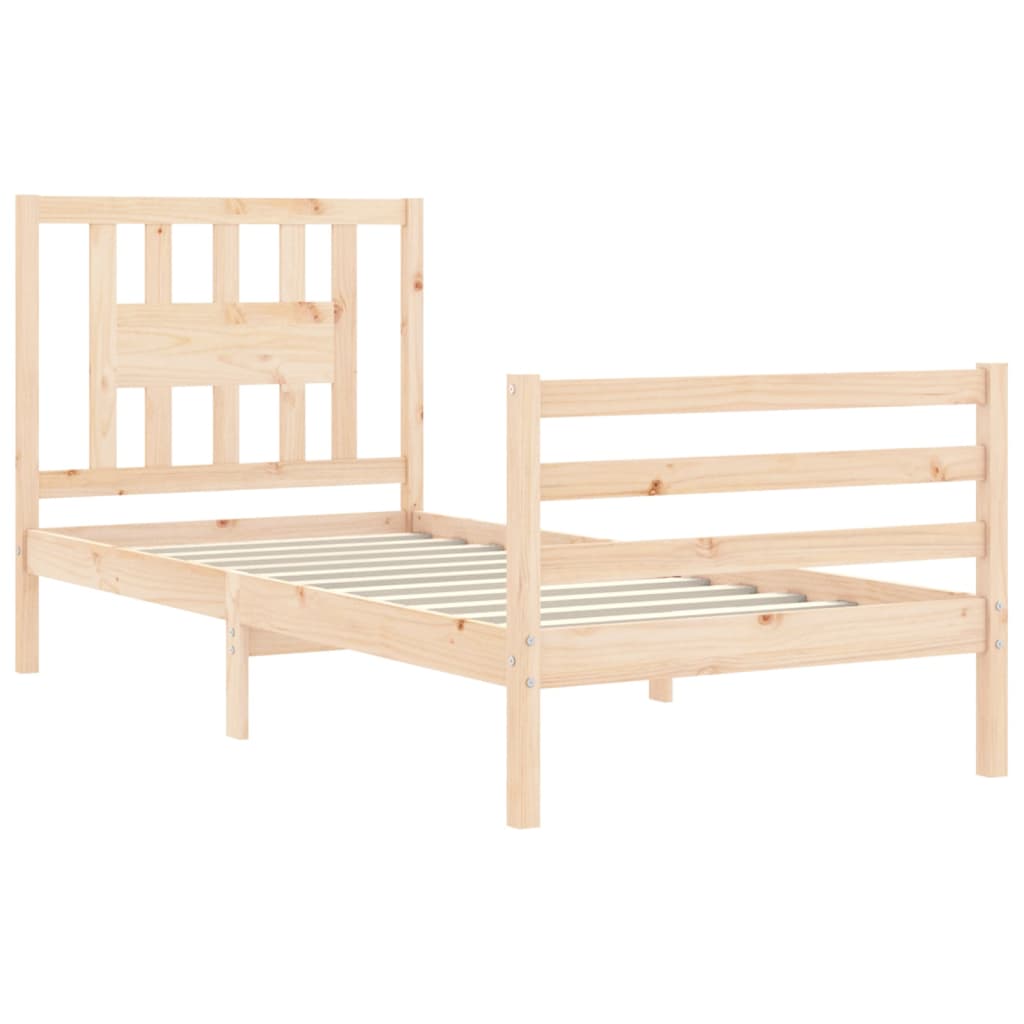 Bed Frame without Mattress Single Solid Wood