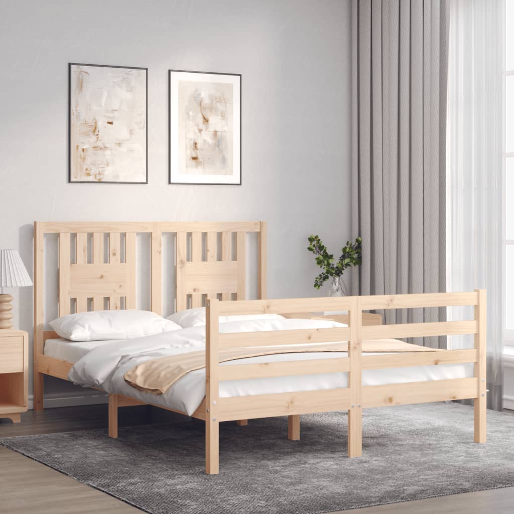 Bed Frame without Mattress Small Double Solid Wood