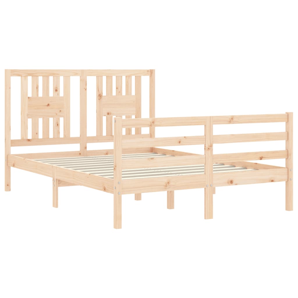 Bed Frame without Mattress Small Double Solid Wood