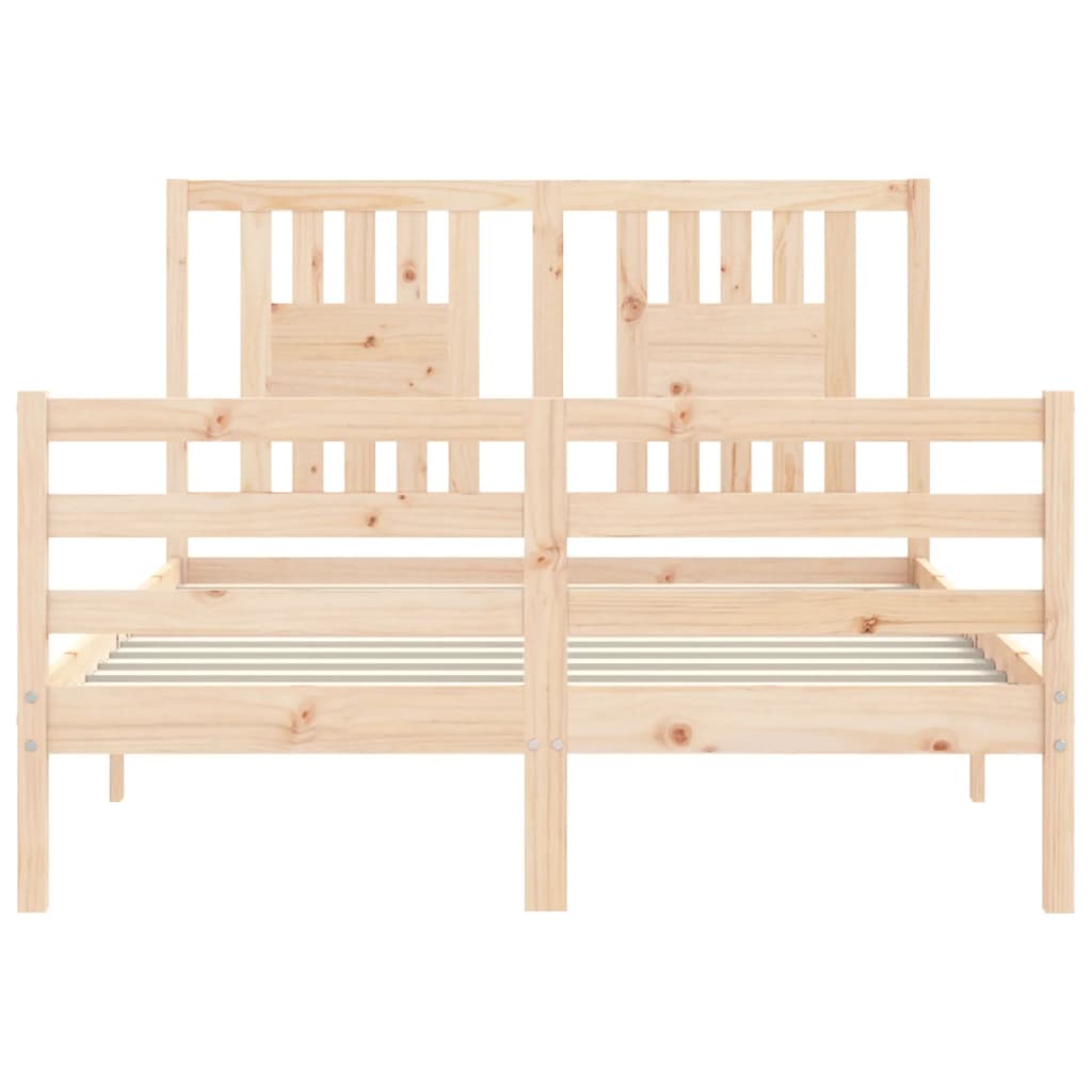 Bed Frame without Mattress Double Solid Wood