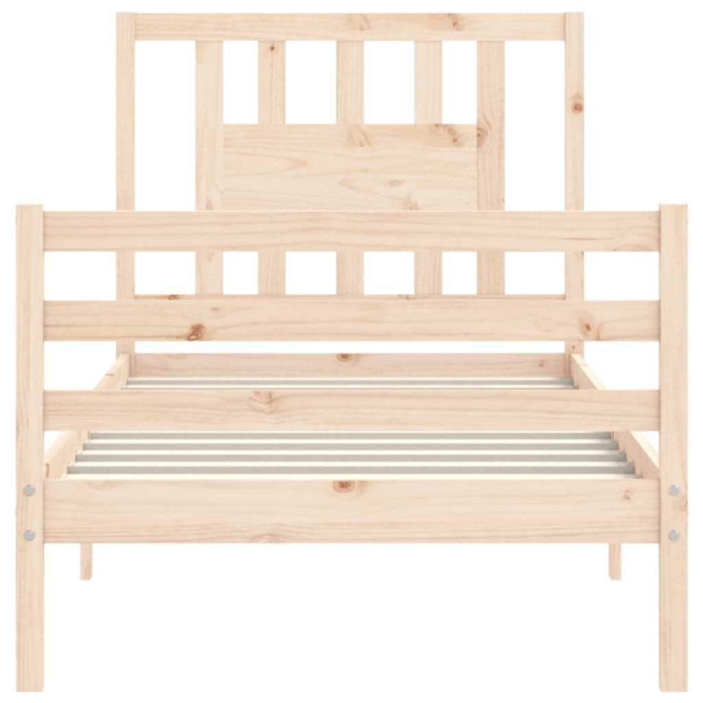Bed Frame without Mattress 90x200 cm Solid Wood