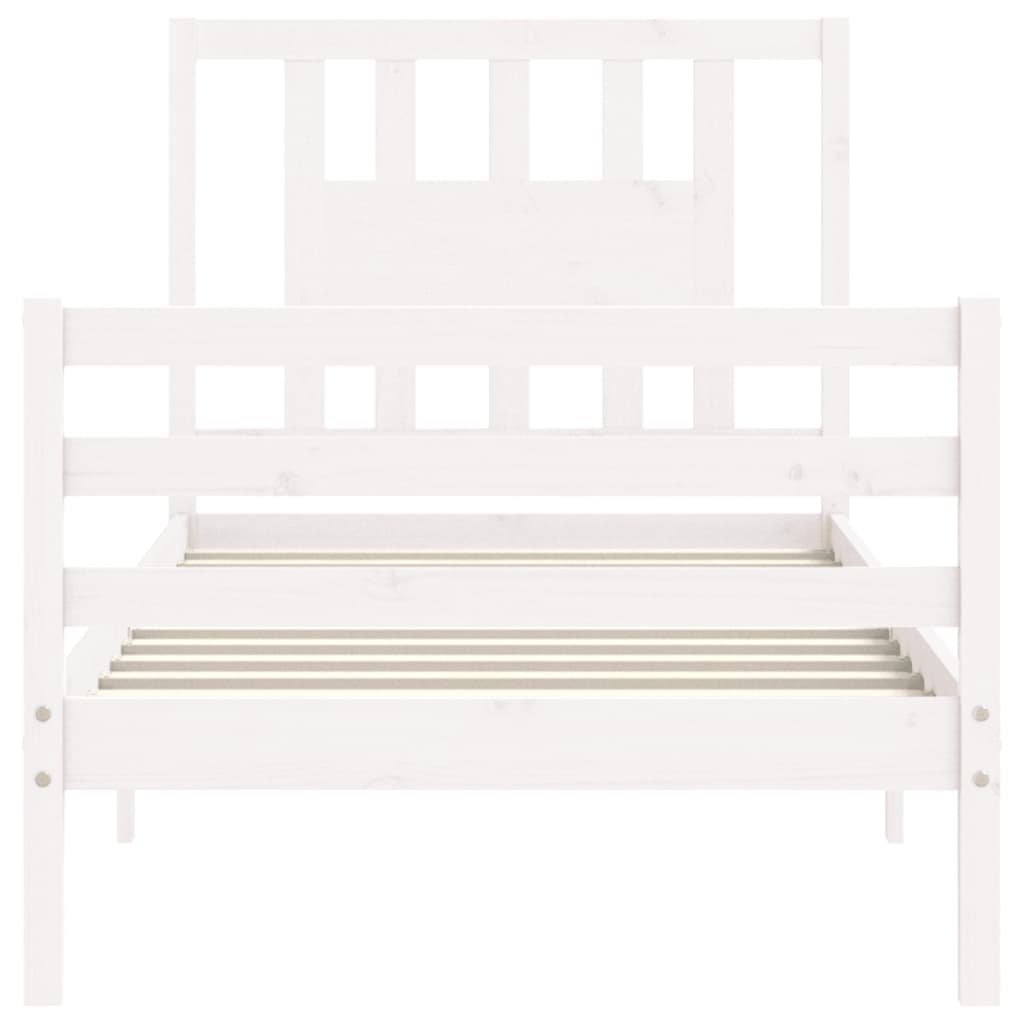 Bed Frame without Mattress White 90x200 cm Solid Wood