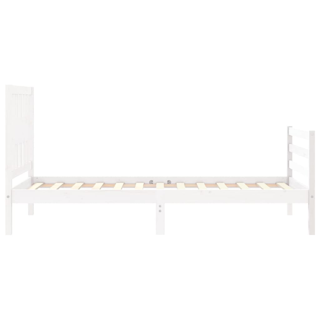 Bed Frame without Mattress White 90x200 cm Solid Wood