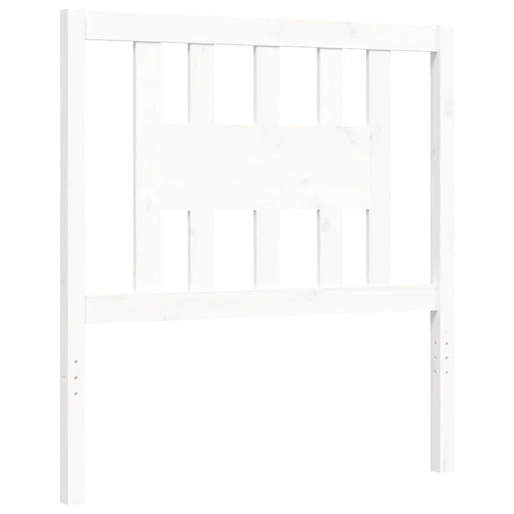 Bed Frame without Mattress White 90x200 cm Solid Wood