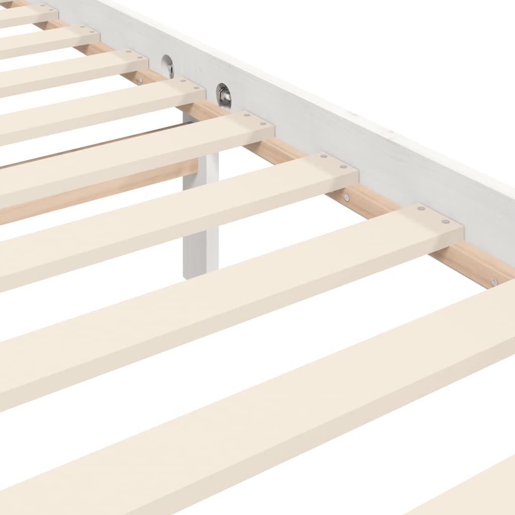 Bed Frame without Mattress White 90x200 cm Solid Wood