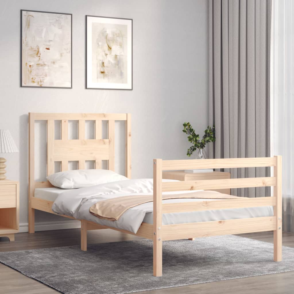 Bed Frame without Mattress 100x200 cm Solid Wood
