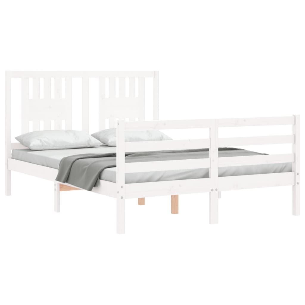 Bed Frame without Mattress White 120x200 cm Solid Wood