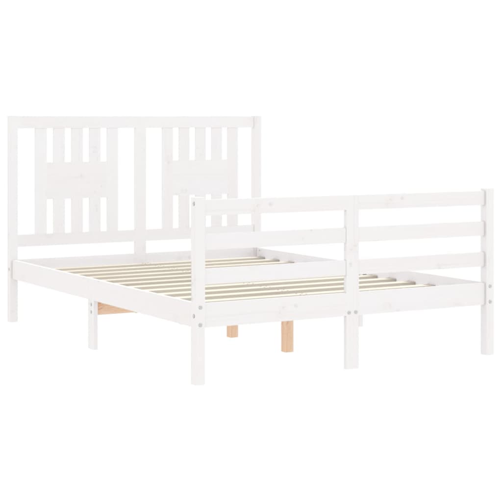 Bed Frame without Mattress White 120x200 cm Solid Wood