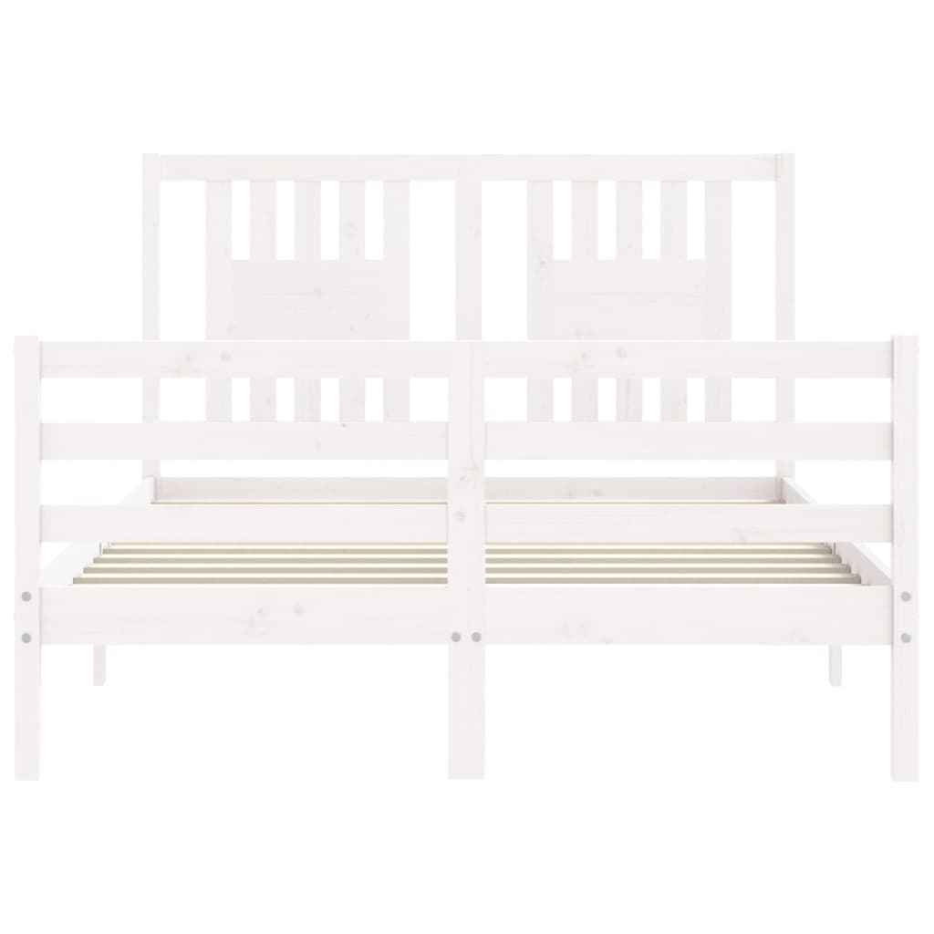 Bed Frame without Mattress White 120x200 cm Solid Wood