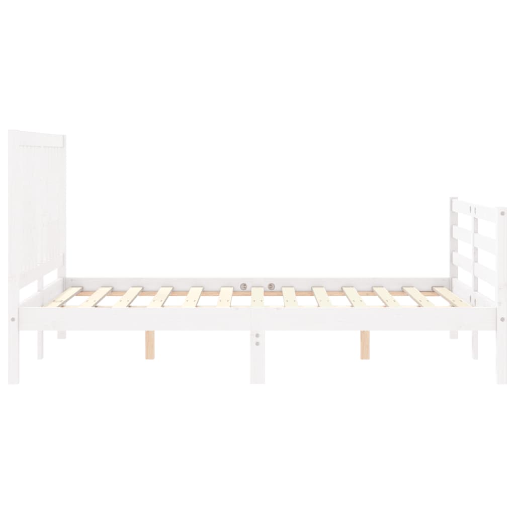 Bed Frame without Mattress White 120x200 cm Solid Wood