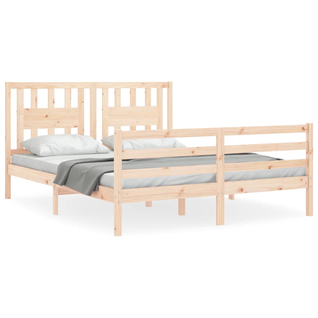 Bed Frame without Mattress 160x200 cm Solid Wood