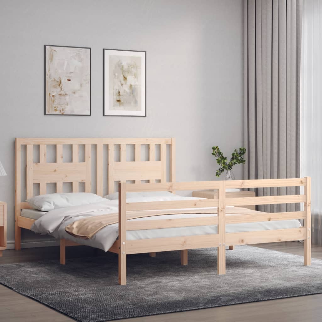 Bed Frame without Mattress 160x200 cm Solid Wood