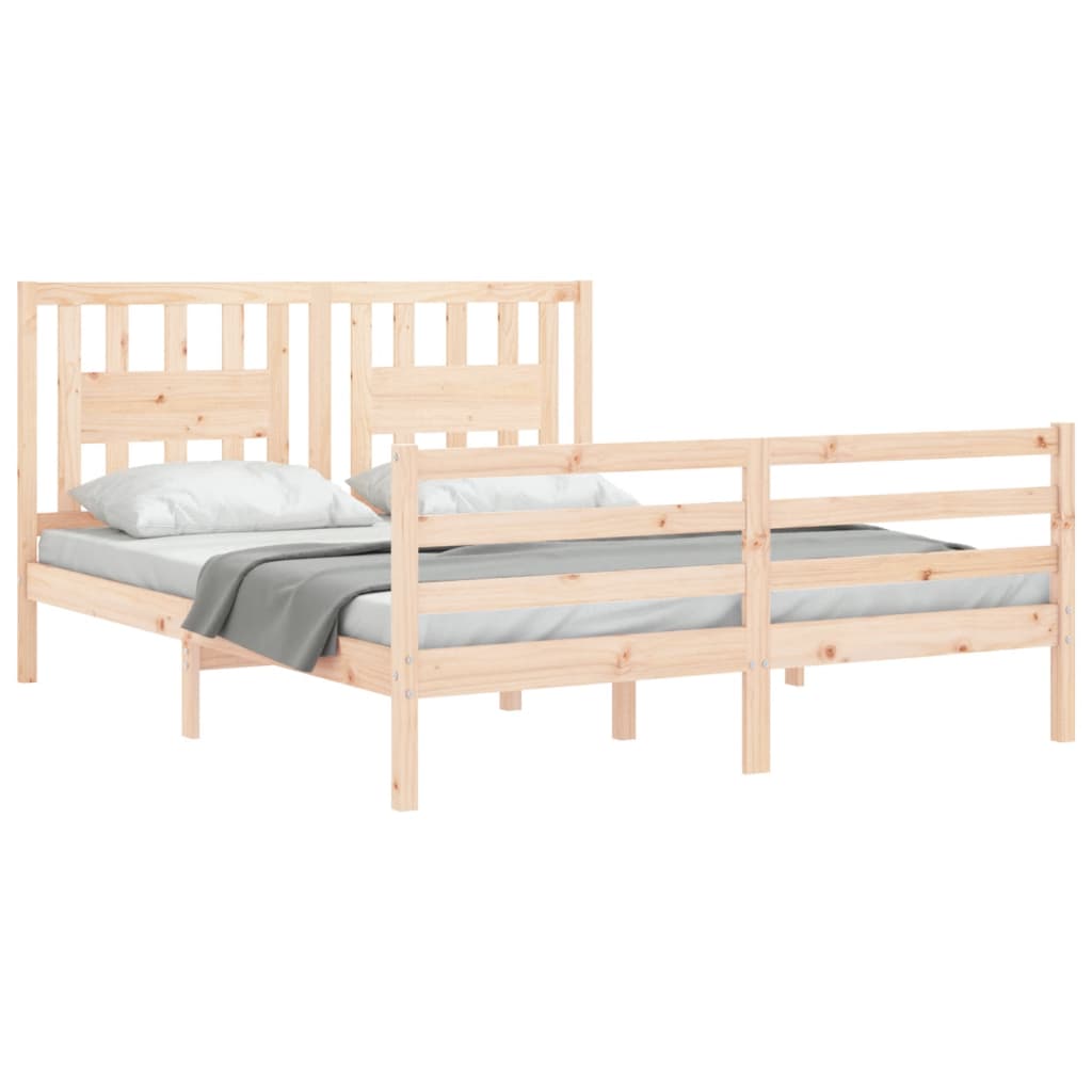 Bed Frame without Mattress 160x200 cm Solid Wood