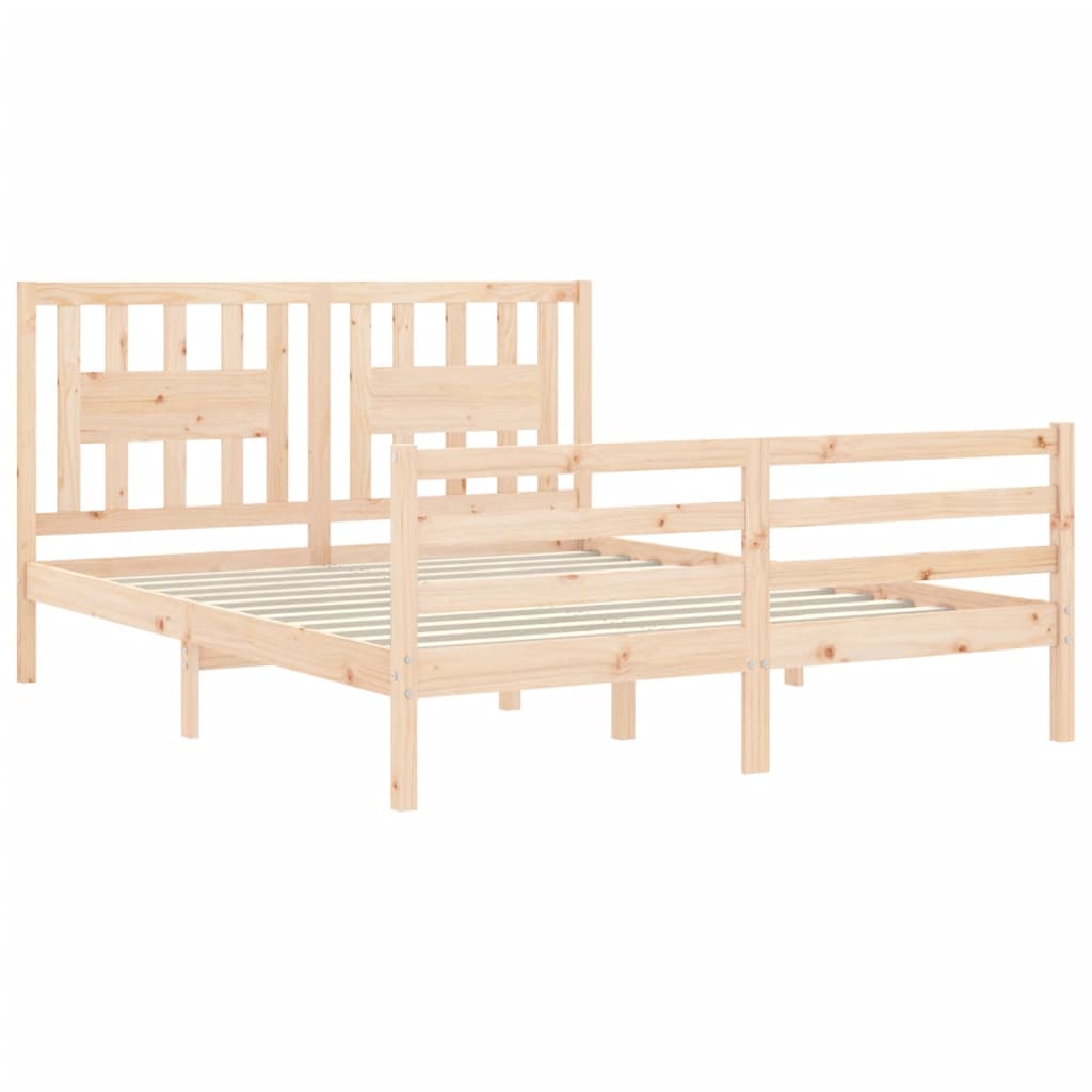 Bed Frame without Mattress 160x200 cm Solid Wood