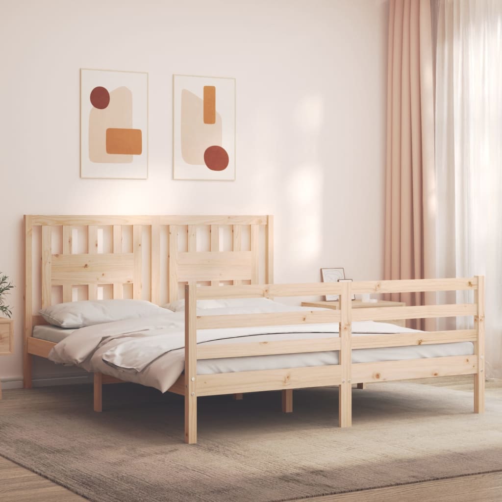 Bed Frame without Mattress 160x200 cm Solid Wood