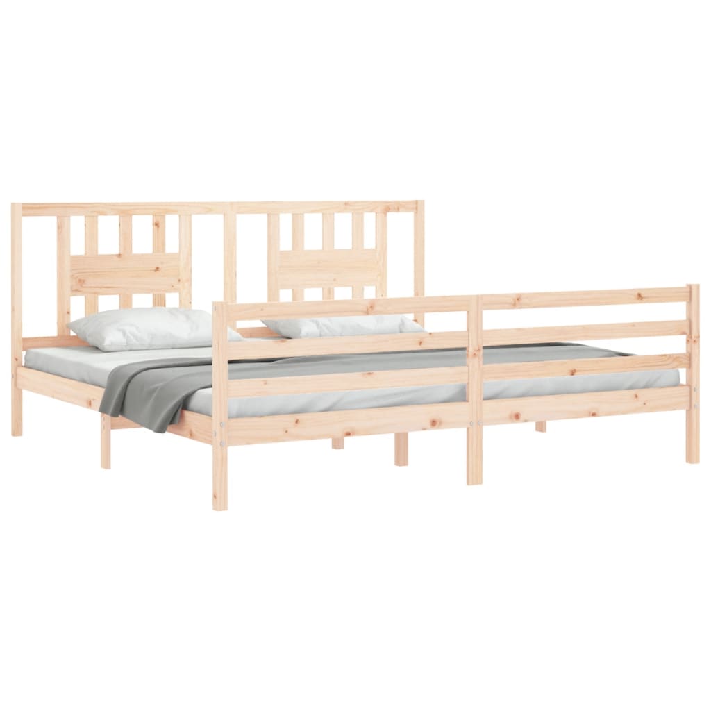 Bed Frame without Mattress 200x200 cm Solid Wood