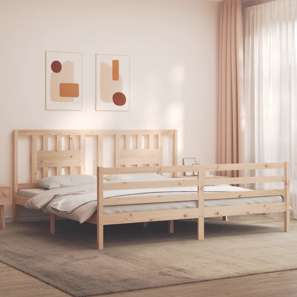 Bed Frame without Mattress 200x200 cm Solid Wood