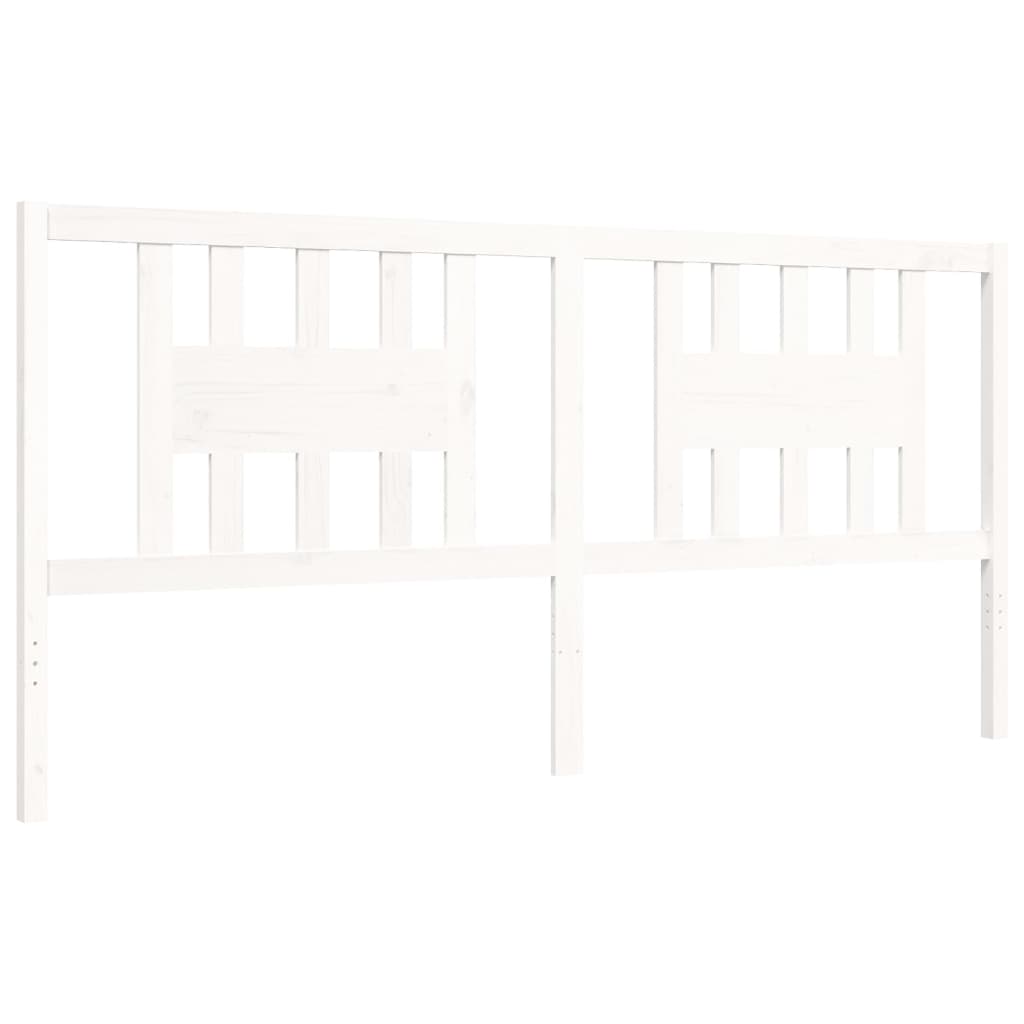 Bed Frame without Mattress White 200x200 cm Solid Wood