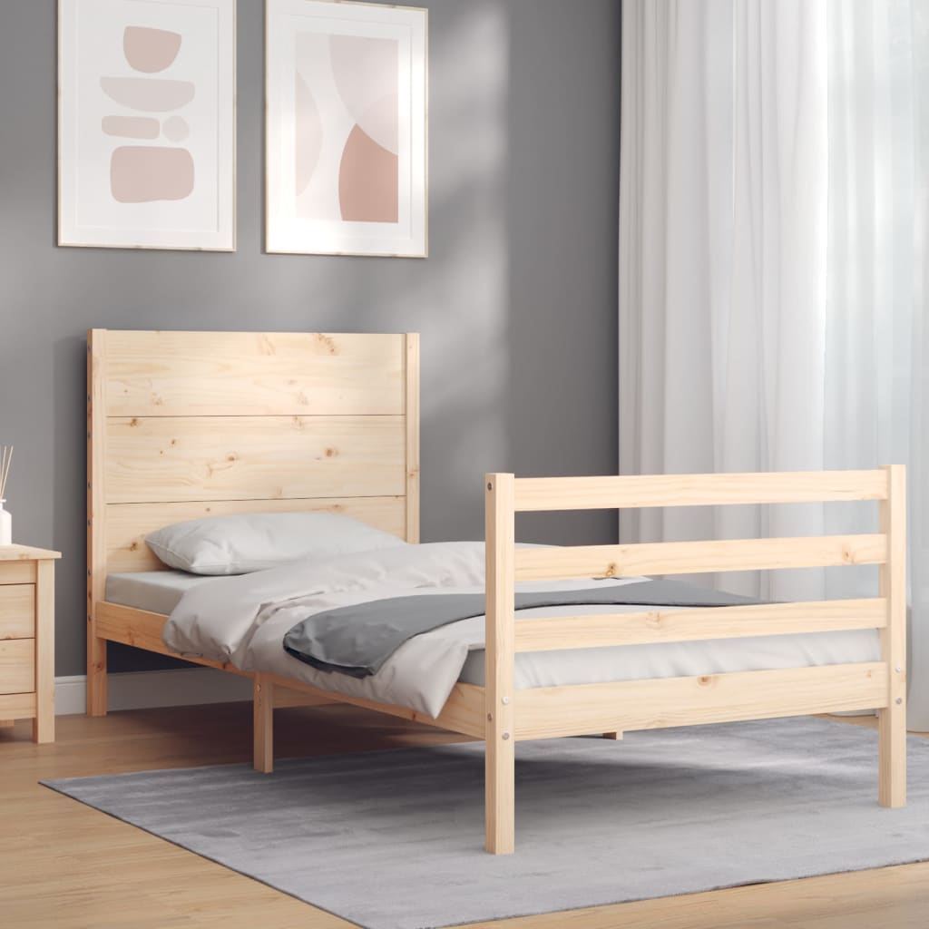 Bed Frame without Mattress Small Single Solid Wood