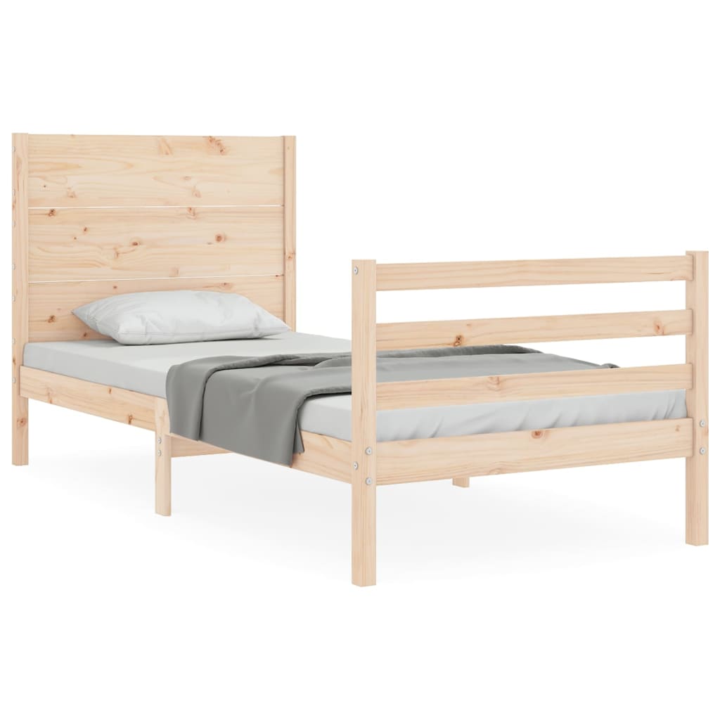 Bed Frame without Mattress Single Solid Wood