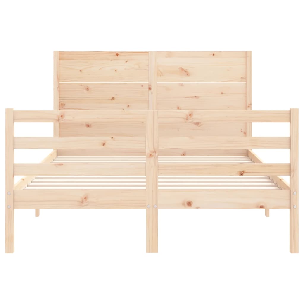 Bed Frame without Mattress Double Solid Wood