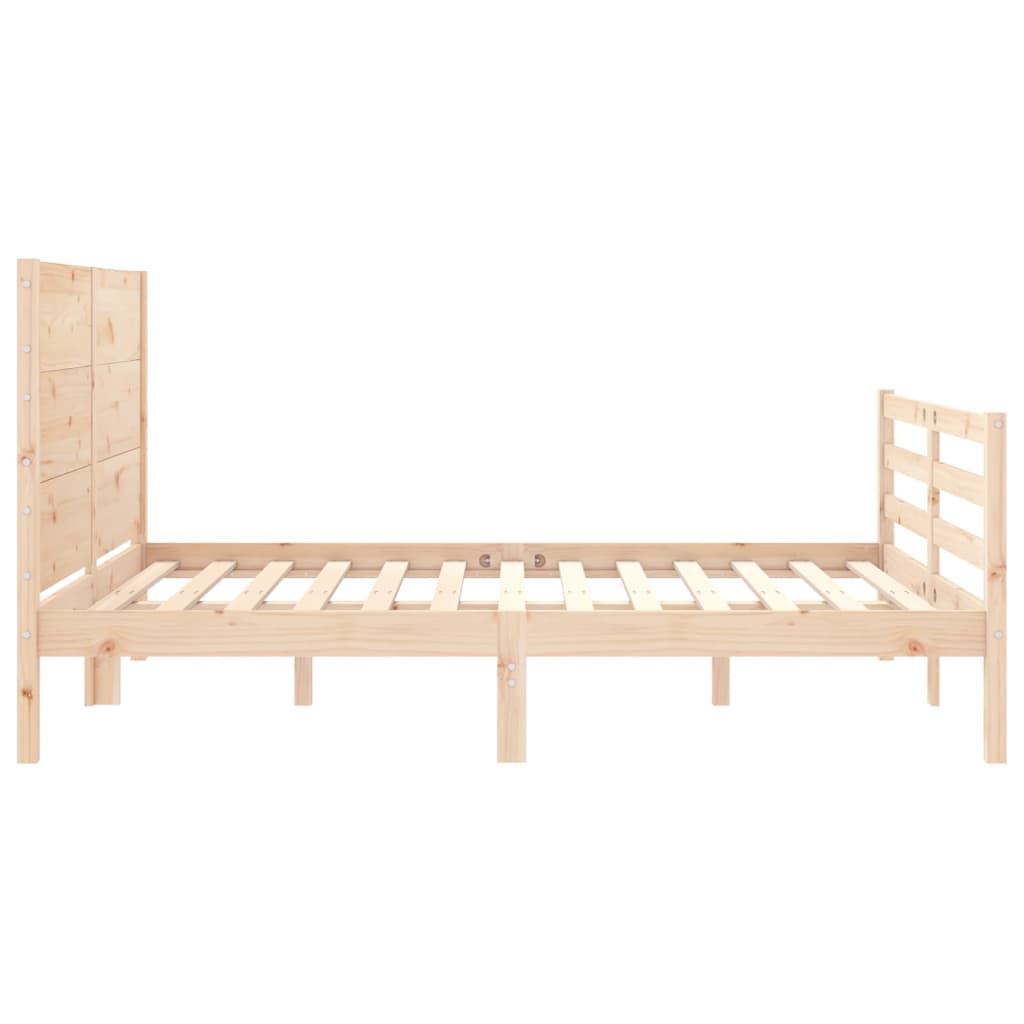 Bed Frame without Mattress Double Solid Wood