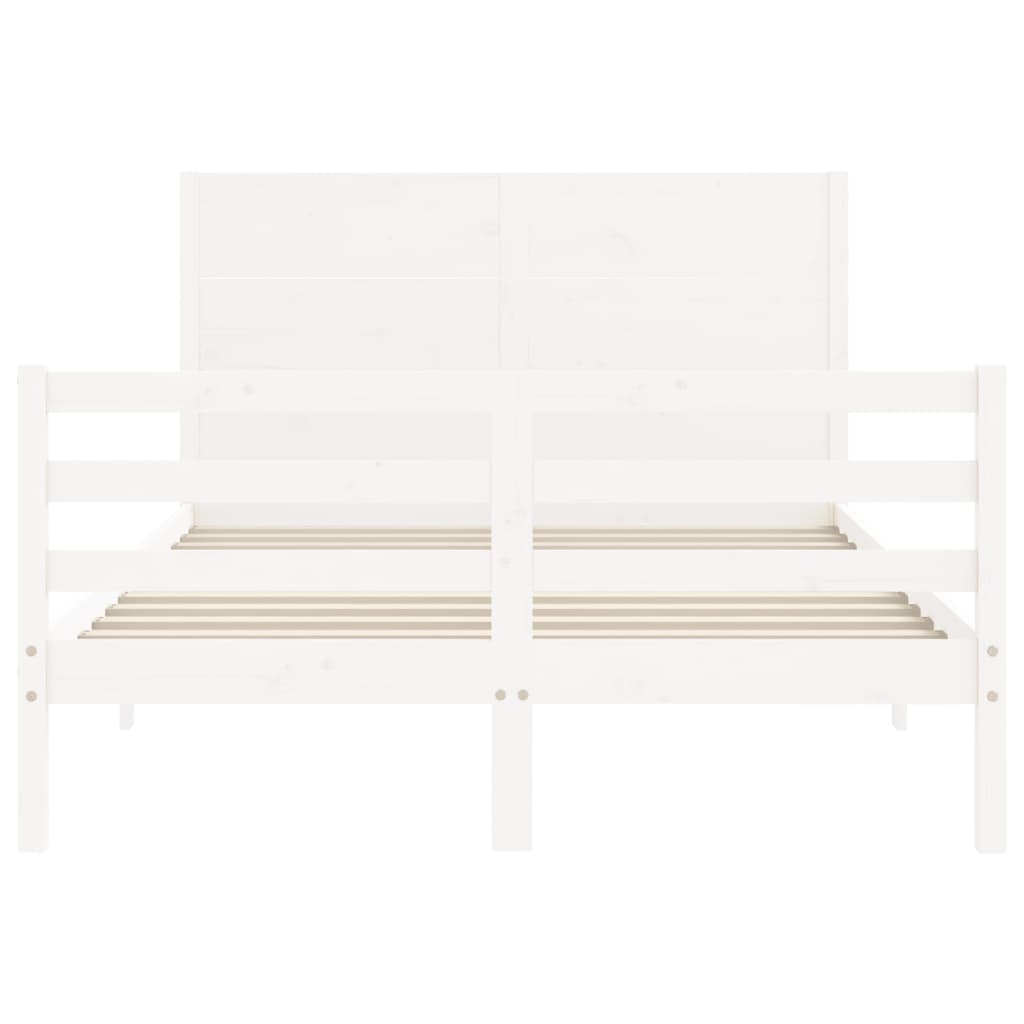 Bed Frame without Mattress White 140x190 cm Solid Wood