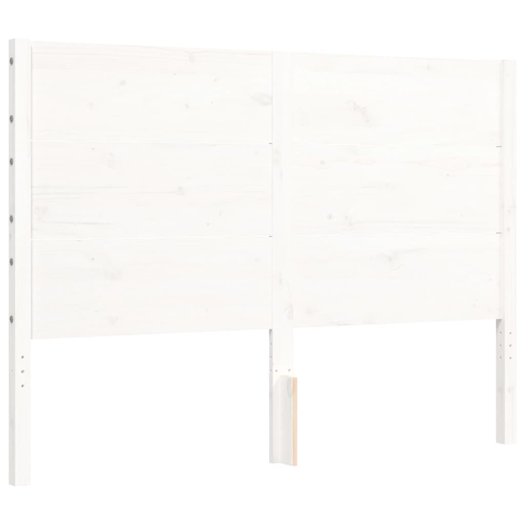 Bed Frame without Mattress White 140x190 cm Solid Wood
