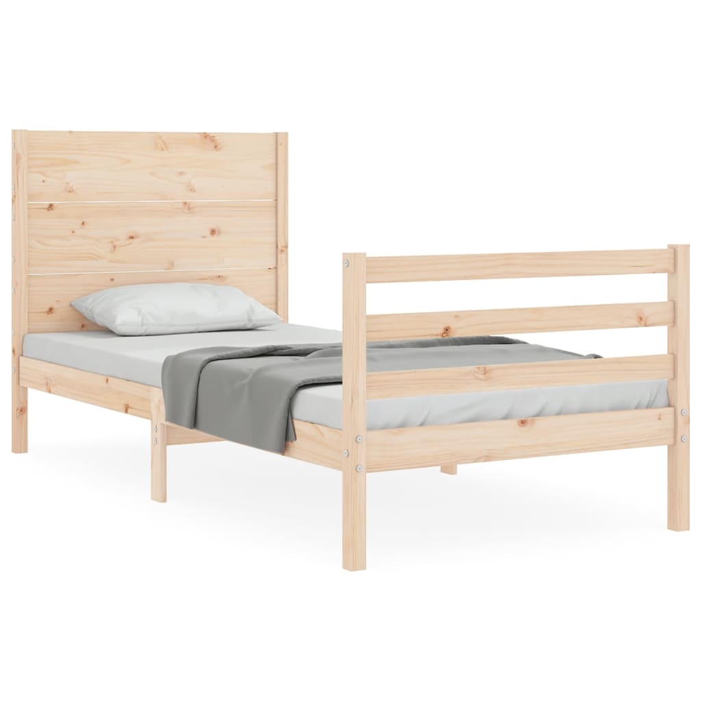 Bed Frame without Mattress 90x200 cm Solid Wood