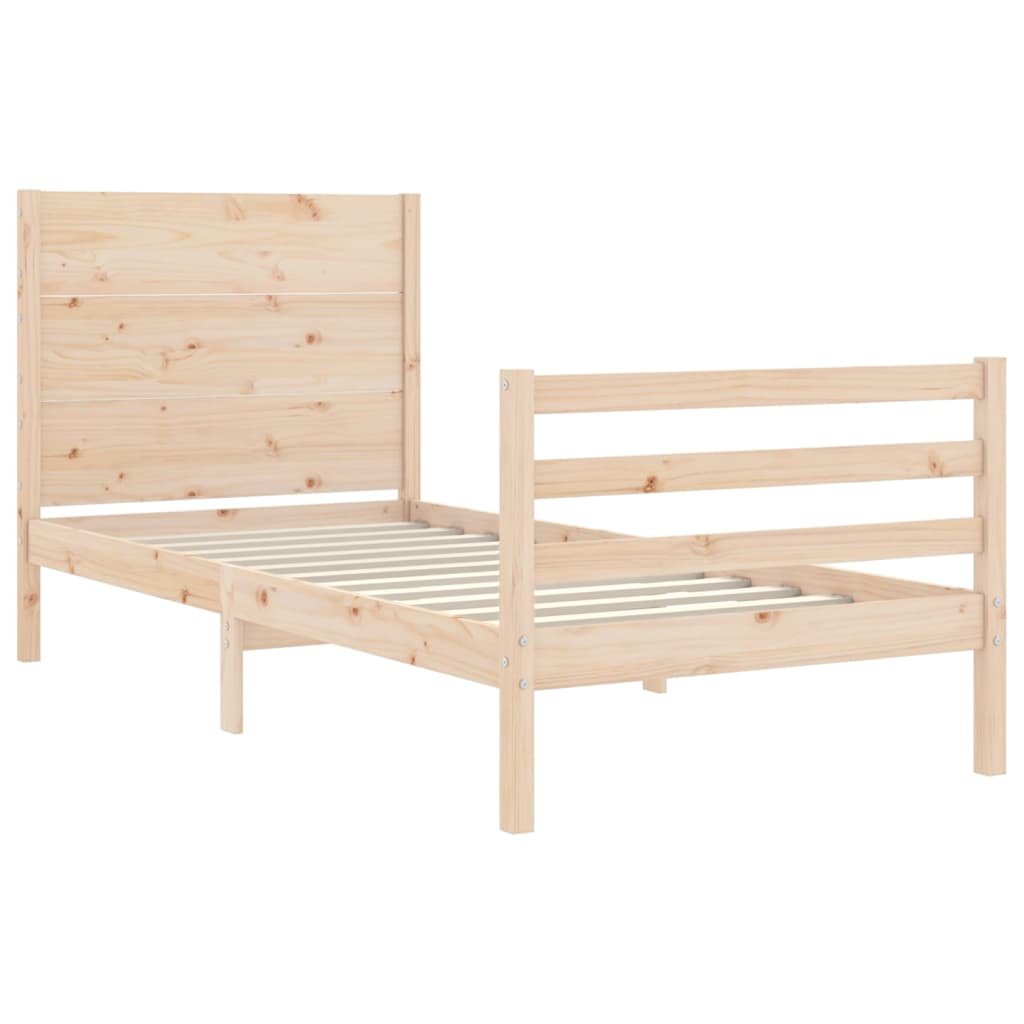 Bed Frame without Mattress 90x200 cm Solid Wood