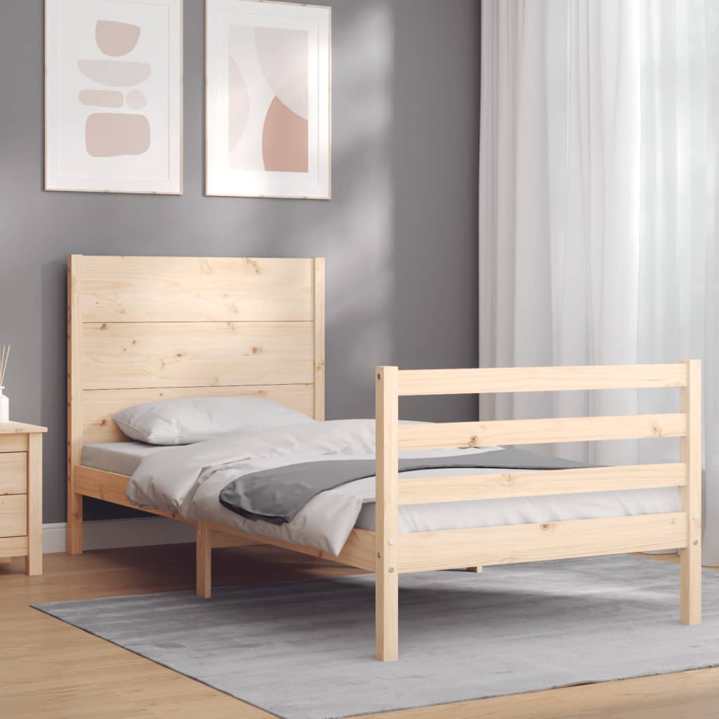 Bed Frame without Mattress 90x200 cm Solid Wood
