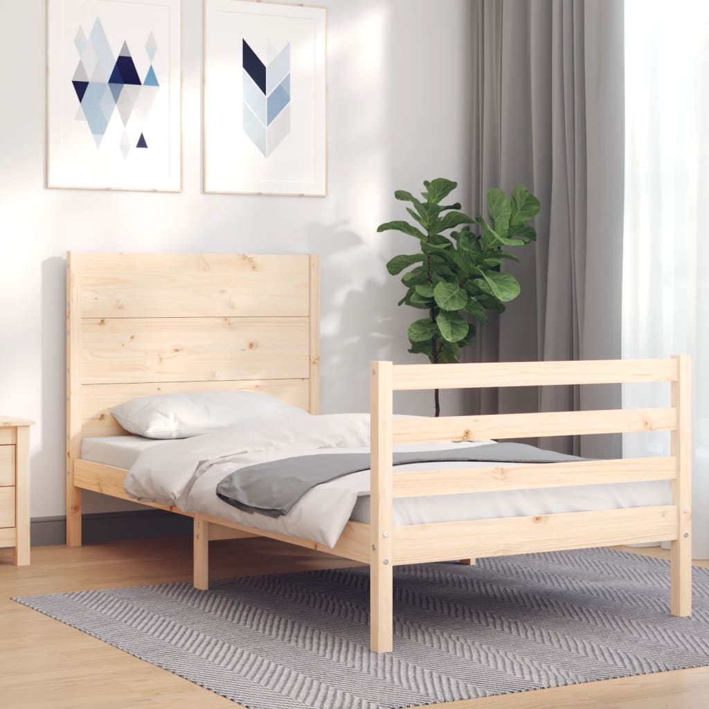 Bed Frame without Mattress 100x200 cm Solid Wood