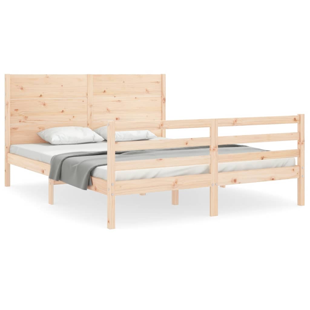 Bed Frame without Mattress 160x200 cm Solid Wood