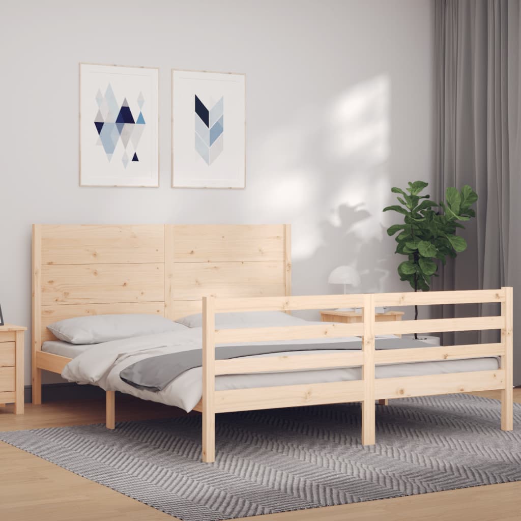 Bed Frame without Mattress 160x200 cm Solid Wood