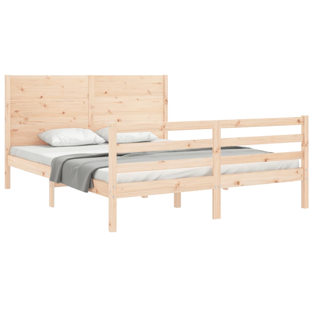 Bed Frame without Mattress 160x200 cm Solid Wood