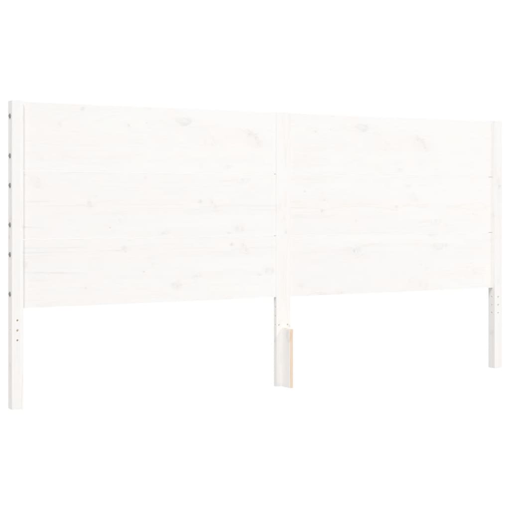 Bed Frame without Mattress White 200x200 cm Solid Wood