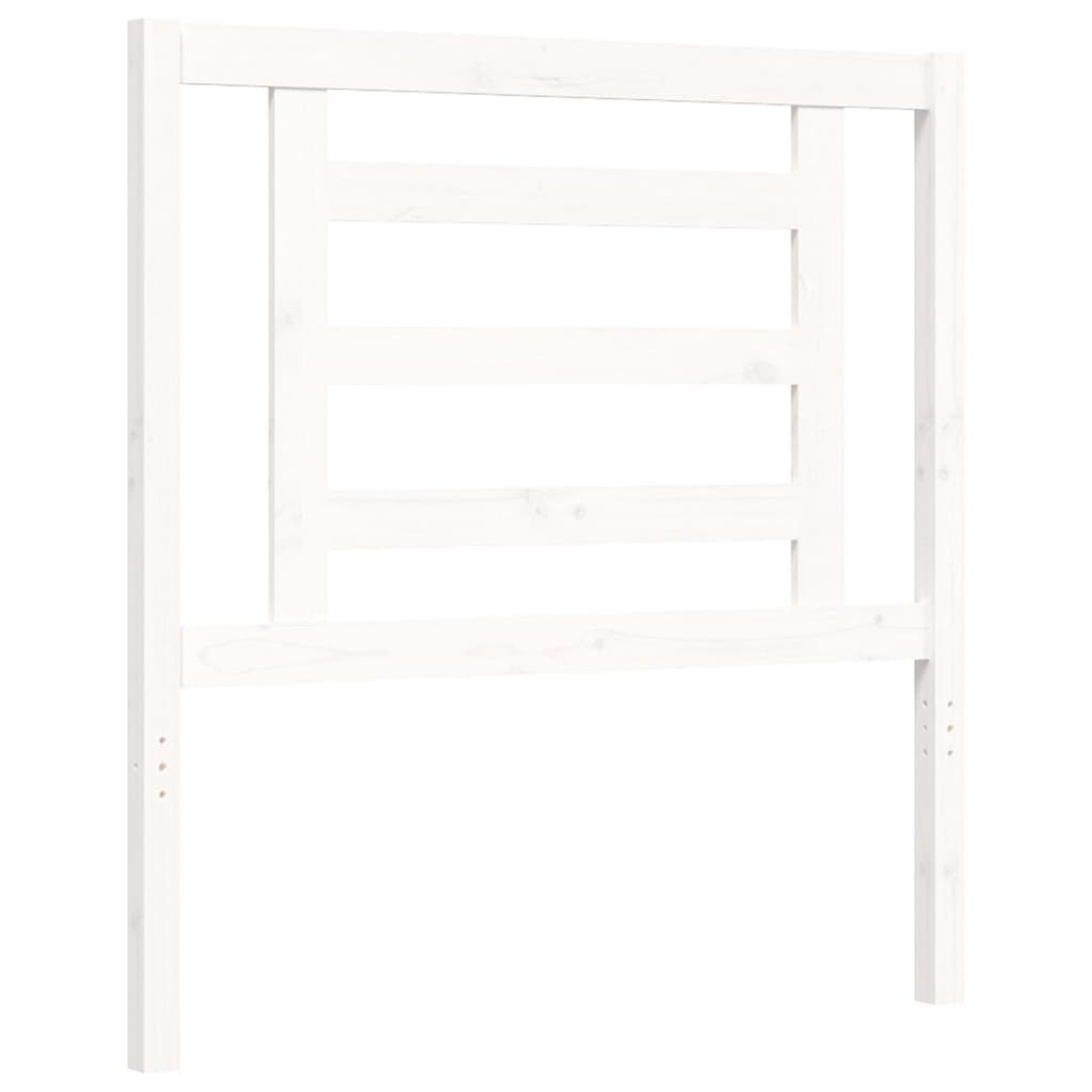 Bed Frame without Mattress White Small Single Solid Wood