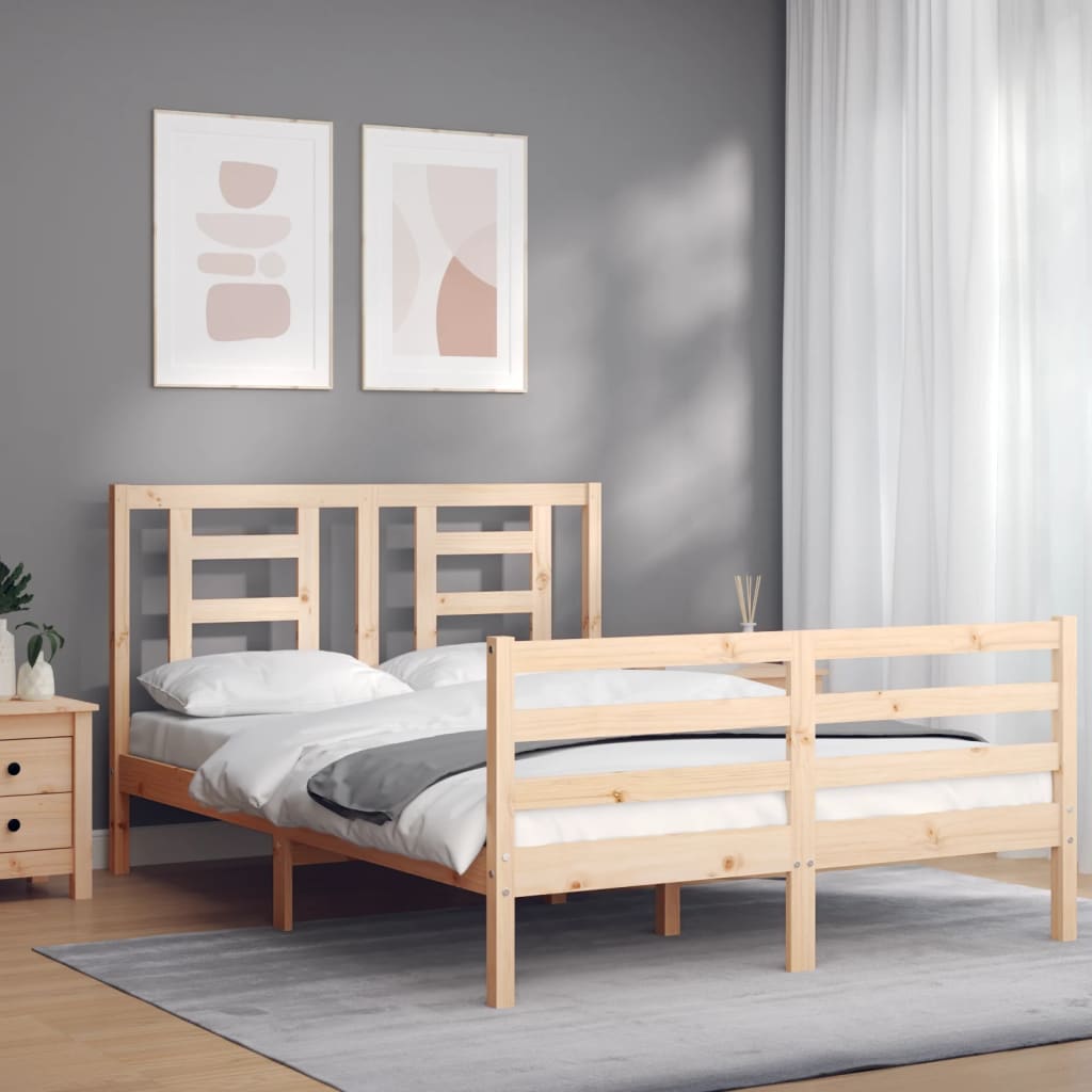 Bed Frame without Mattress Small Double Solid Wood