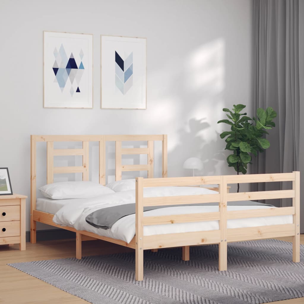 Bed Frame without Mattress Small Double Solid Wood