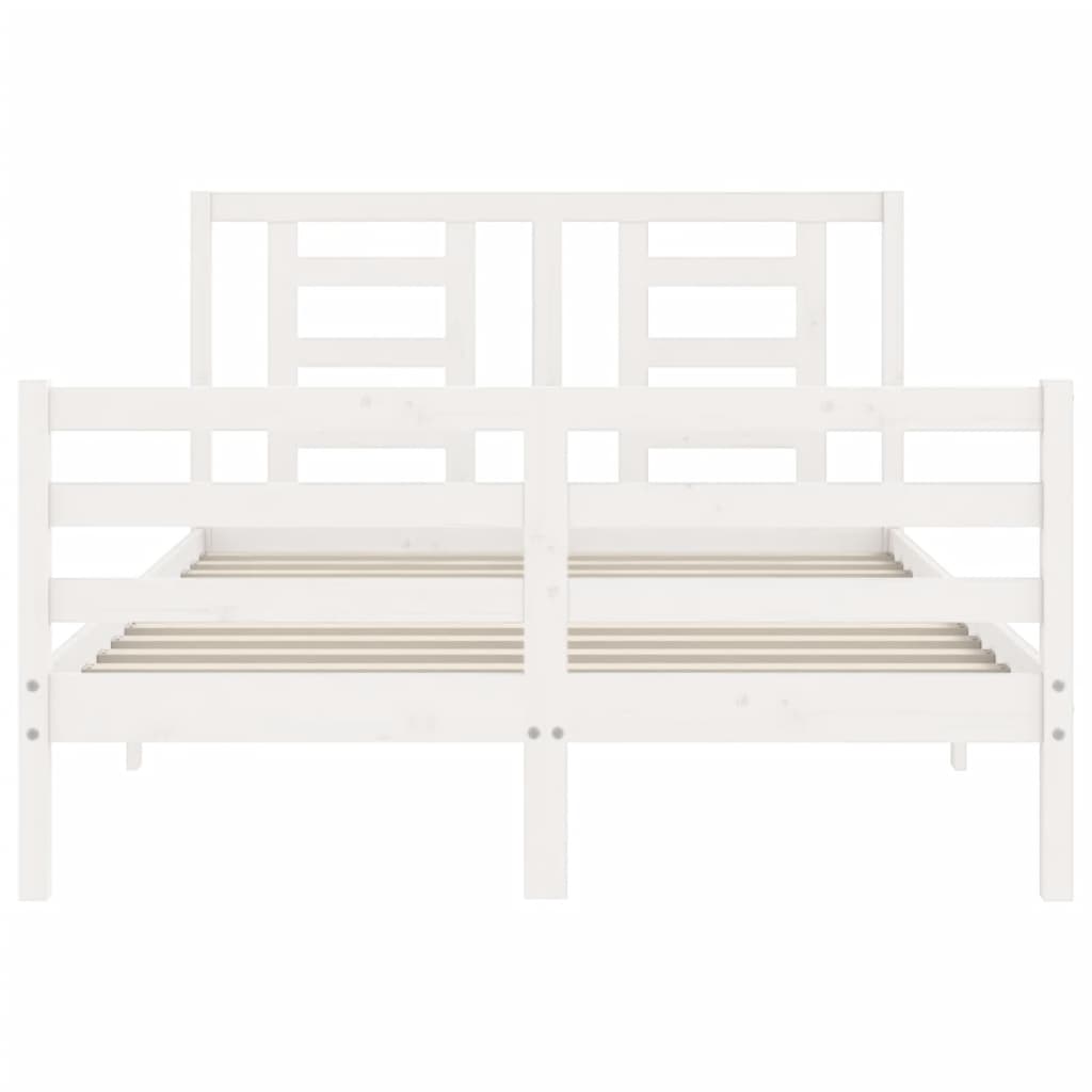 Bed Frame without Mattress White Small Double Solid Wood