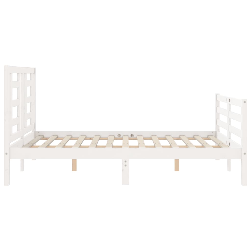 Bed Frame without Mattress White Small Double Solid Wood