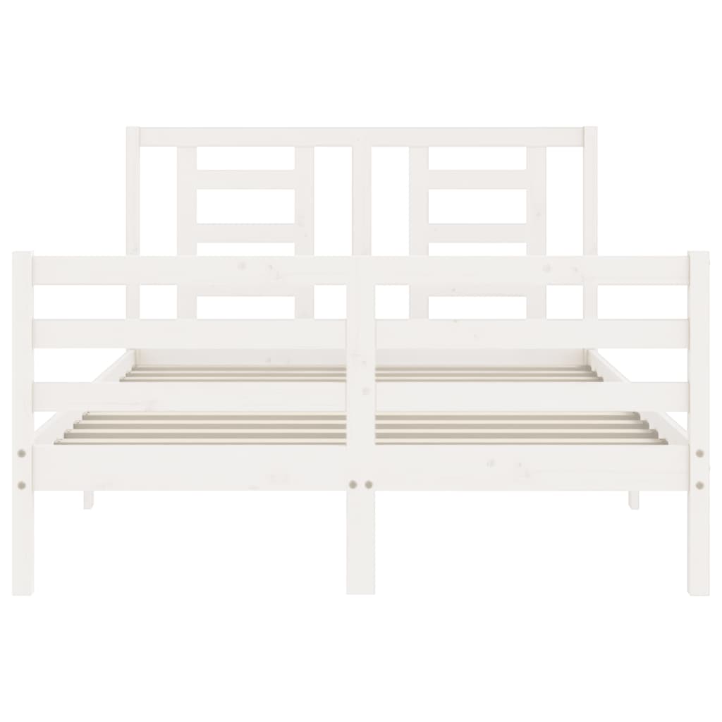 Bed Frame without Mattress White 140x190 cm Solid Wood